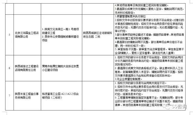 工程造價(jià)咨詢、招標(biāo)代理企業(yè)問題列表