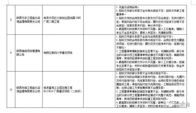 工程造價(jià)咨詢、招標(biāo)代理企業(yè)問題列表